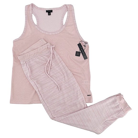 Tahari Other - NWT - TAHARI Mauve 2-Piece Cozy Loungewear Pajama Set Tank and Jogger - Size LG